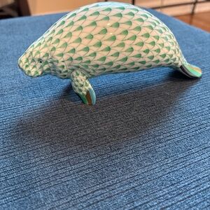 Herend manatee sea cow in green fishnet 15674